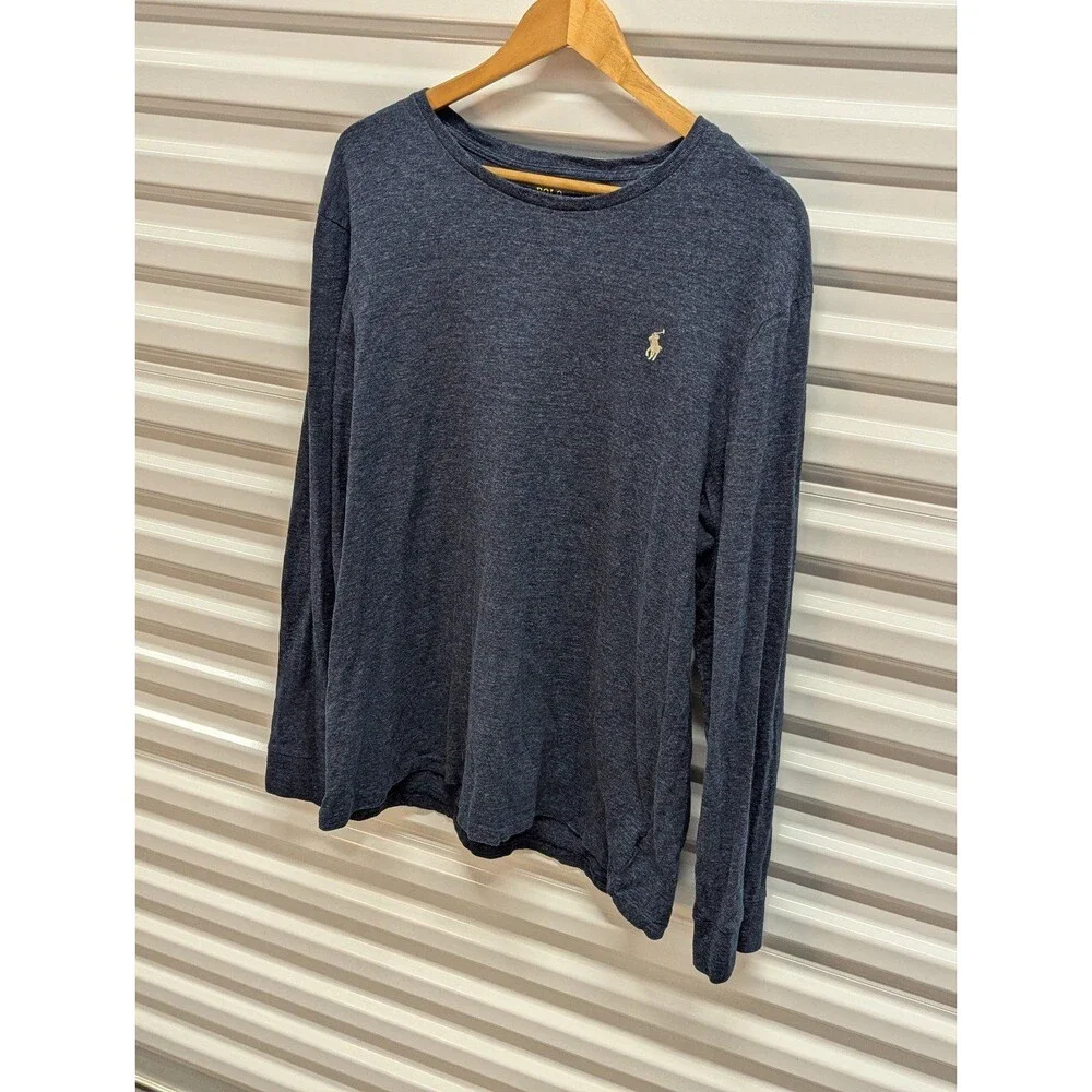 Polo Ralph Lauren‎ Size XL Custom Slim Fit Heathered Blue Long Sleeve Shirt